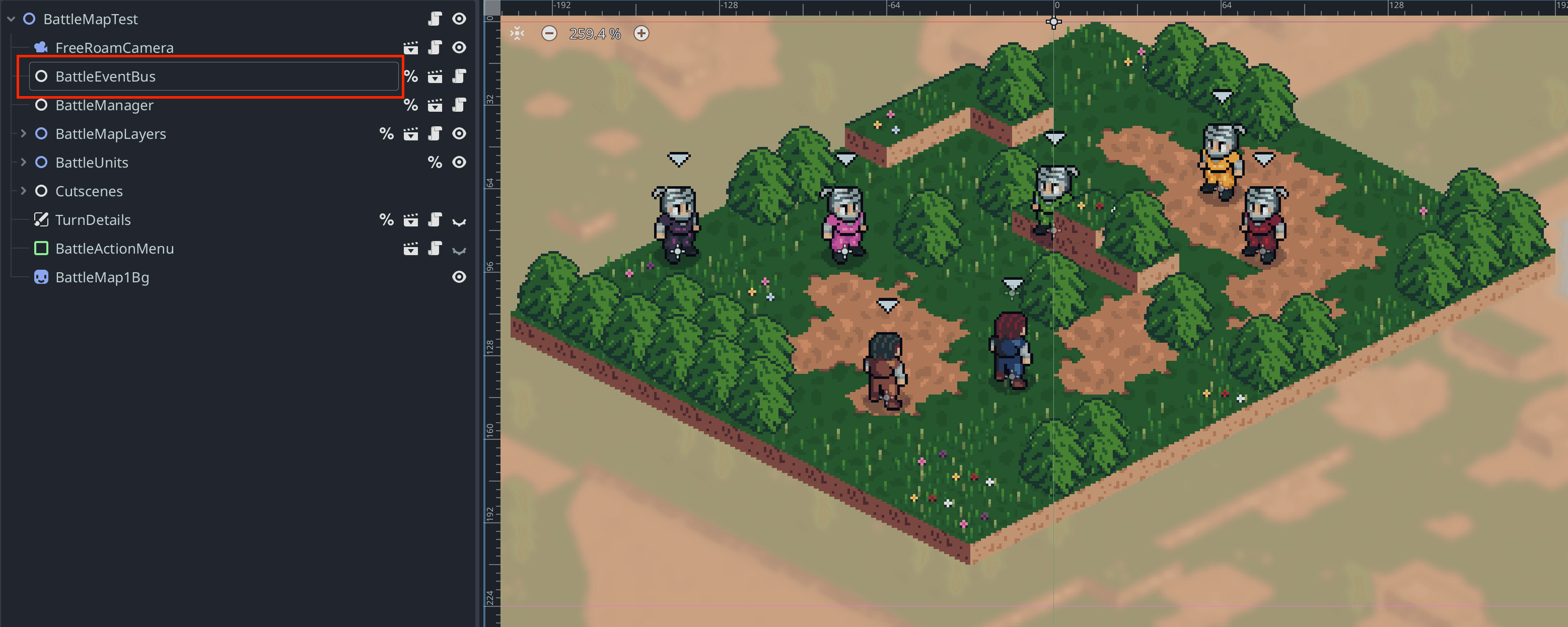 Battle nodes structure